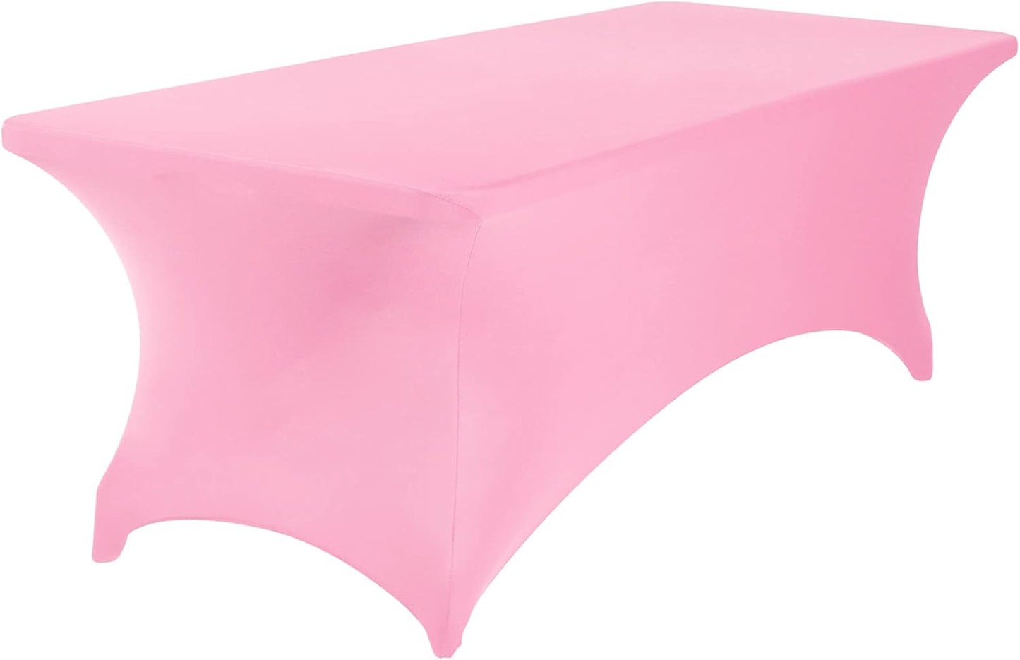 2Pack Spandex Waterproof Table Covers 8ft,Spandex 8ft Waterproof Table Cover for Party,Wedding, Banquet, and Events(Pink)