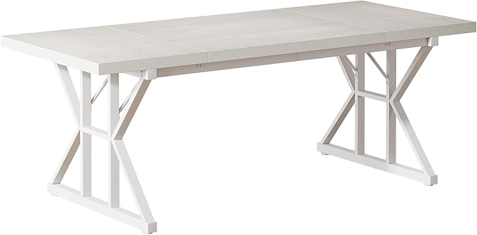 Tribesigns 70.86-Inch Large Executive Desk, Industrial Home Office Computer Desk, Simple Long Writing Study Table Business Furniture (White)