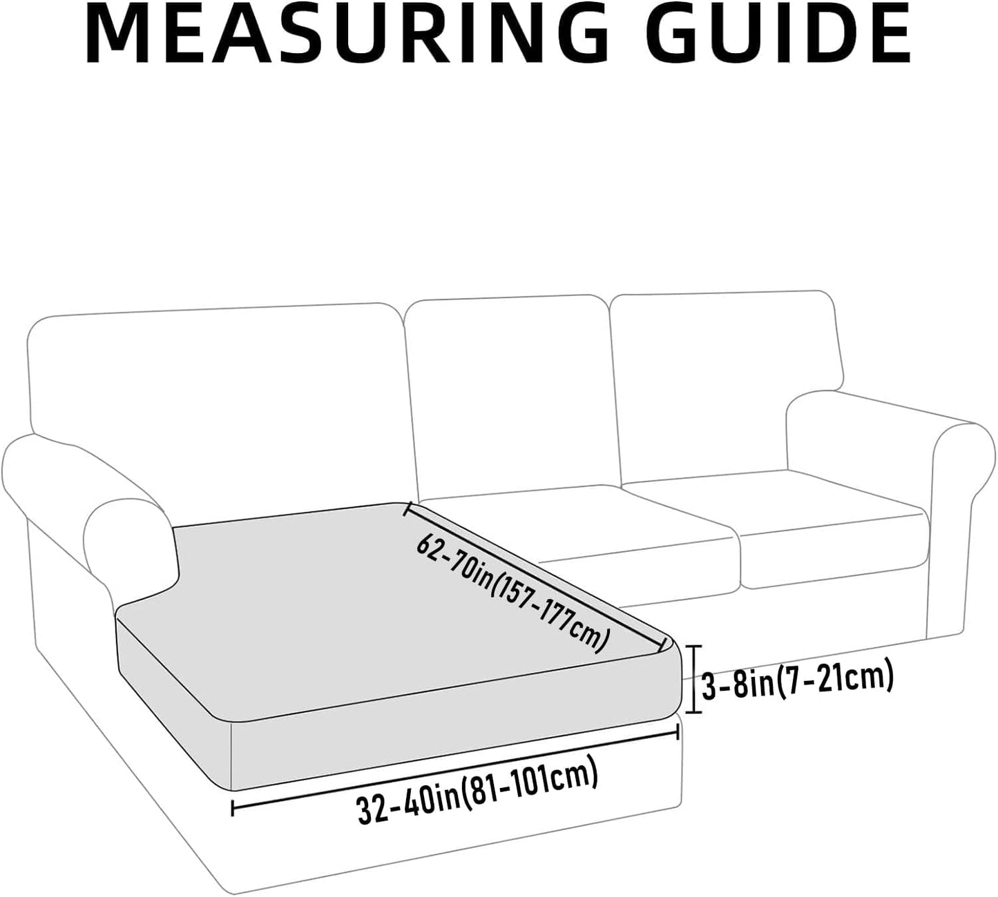 hyha Waterproof Couch Cushion Covers, Sectional Sofa Slipcovers Washable, L Shape Chaise Dog Couch Covers for Sectional Sofa, Universal Furniture Protector (1 Piece for Chaise XL, Wine Red)