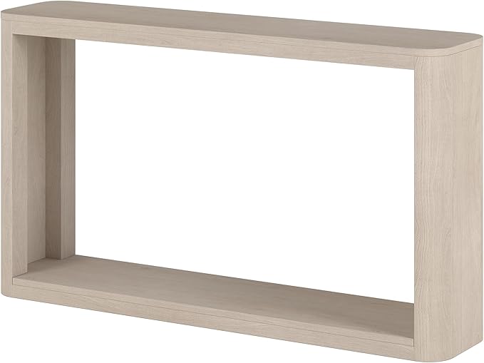 Henn&Hart 52" Wide Rectangular Console Table in Beech White, for Home, Living Room, Bedroom, Entertainment Room, Office