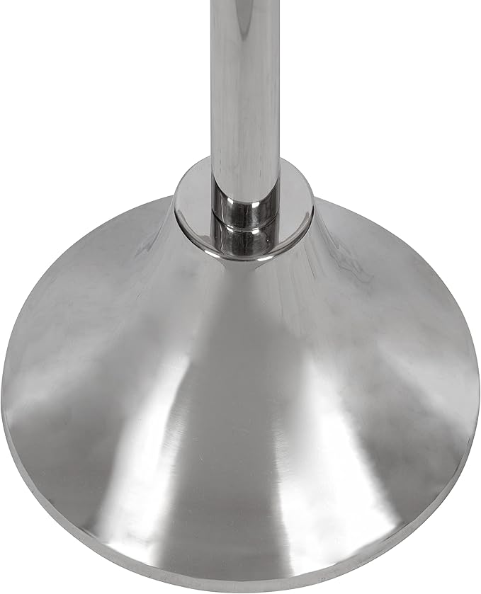 Kate and Laurel Sanzo Modern Pedestal Side Table, 9 x 9 x 23, Silver, Decorative End Table with Sleek Tabletop