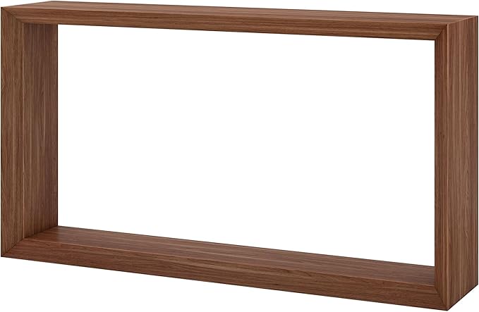 Henn&Hart 55'' Wooden Rectangular Console Table Entryway Table, Sofa Table with Wooden Shelf for Entryway, Living Room, Couch, Hallway, or Office, Satin Walnut