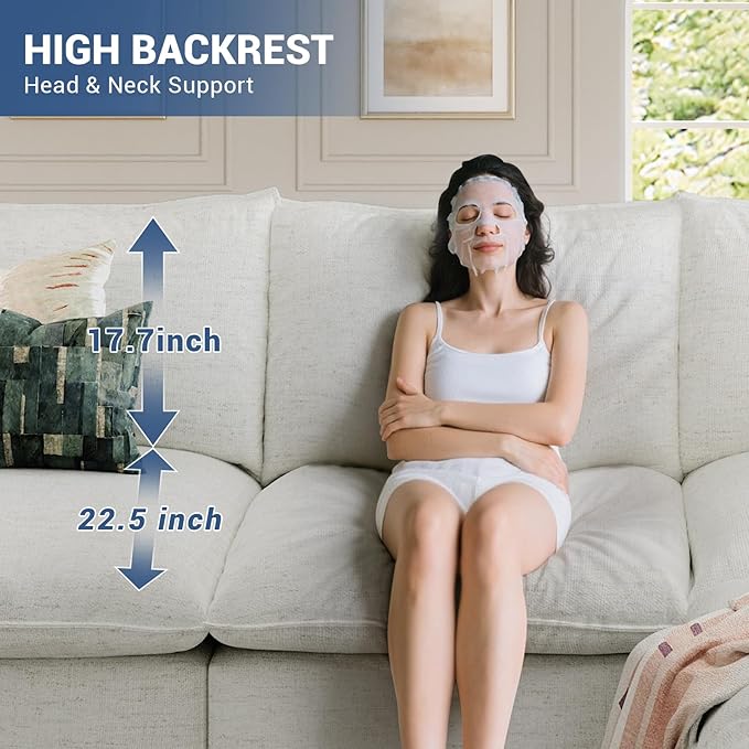 Cloud Modular Sectional Sofa, Waterproof Down Filled Sectional Sofa, High Backrest Loveseat Couch with Ottoman, Modern Modular Couch with Removable Cover, Cream White