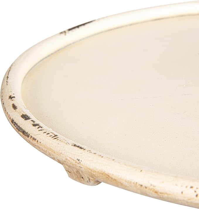 Metal Martini Cocktail Table, Antique White