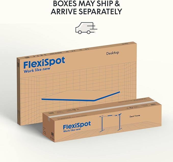 FLEXISPOT EN1 Bamboo Standing Desk, 55 x 28 Inches Whole-Piece Electric Adjustable Height Sit Stand Table, Home Office (White Frame + Bamboo Top, 2 Packages)