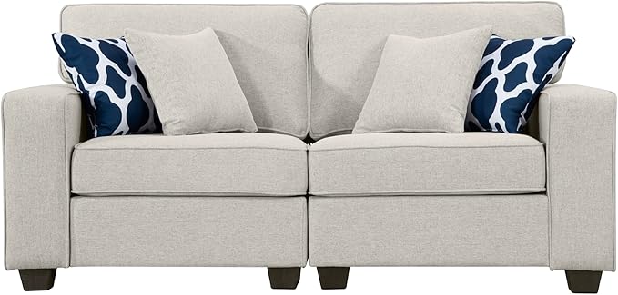 Legend Vansen Modular Sectional Sofa U Shaped Couch with Ottoman Modern Reversible Corner Sectional Couch for Living Room (Cream, 2+3 with Ottoman)