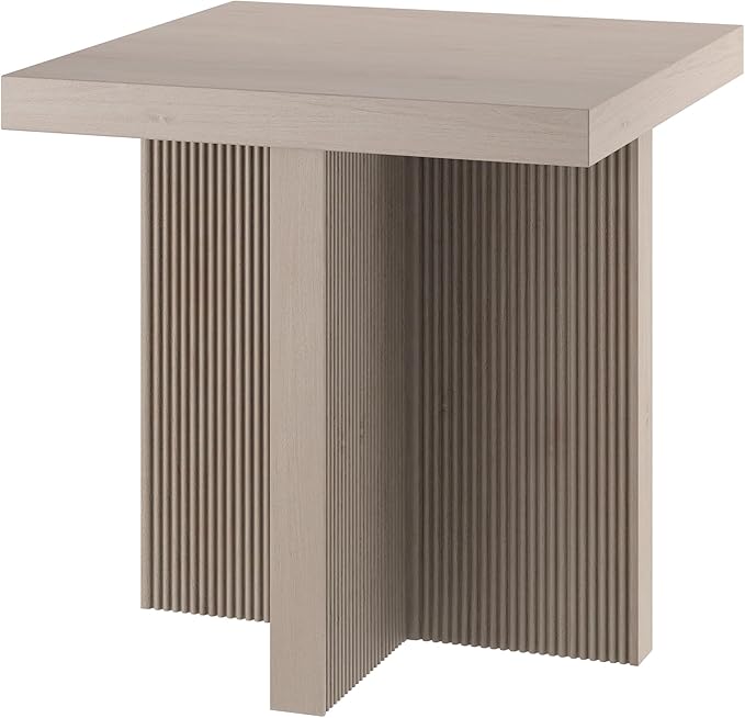 Henn&Hart 22" Wide Square Side Table in Alder White, for Home, Living Room, Bedroom, Entertainment Room, Office