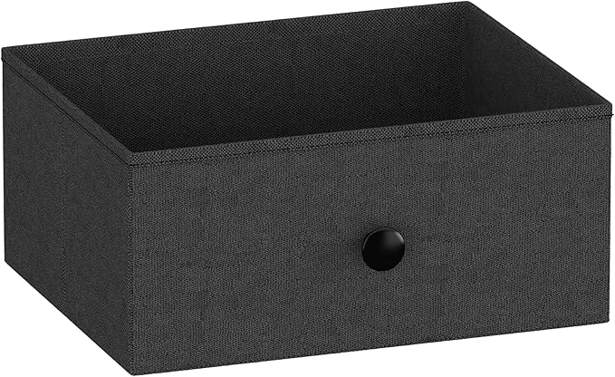 VECELO Night Stand Set 2, Nightstand with Charging Station, End Tables with Open Storage Shelf, Bed Side Tables with Fabric Drawers for Bedroom,Living Room,Classic Black