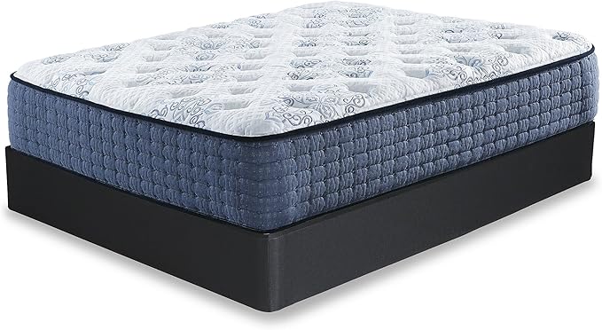 Signature Design by Ashley 10" Mattress Box Spring with Metal Foundation, Sturdy and Durable, Ready to Assemble, Parts and Tools Included, Cal King, Removable Black Fabric Cover