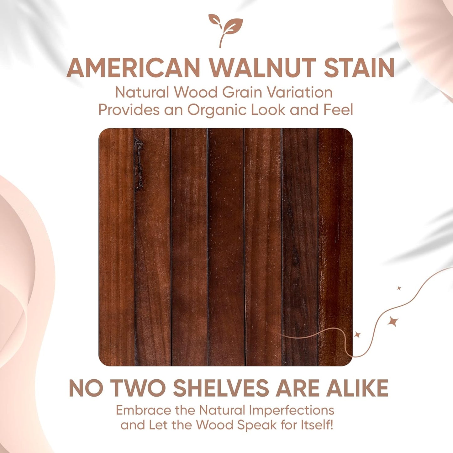 Homeforia 24inch Walnut Floating Shelves for Wall, High End Solid Real Wood 24in Floating Shelf for Bathroom, Dark Brown 24 inch Long Floating Shelves, Heavy Duty Bracket, 24 X 6.5 X 1.75 in, Set of 2