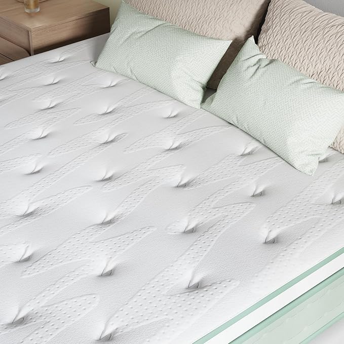 Novilla Twin Size Mattress, 12 Inch Hybrid Mattress with Knitted Cover, Gel Memory Foam with High High Resilience Foam for Pressure Relief, Medium Firm