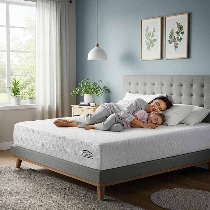L’Baiet 12 Inch Gel Memory Foam Mattress, Twin Size - Bed in a Box - Medium Firm - Breathable Cooling-Gel Comfort Technology - Pressure Relief Comfy Support Soft Fabric Cover - CertiPUR-US Certified