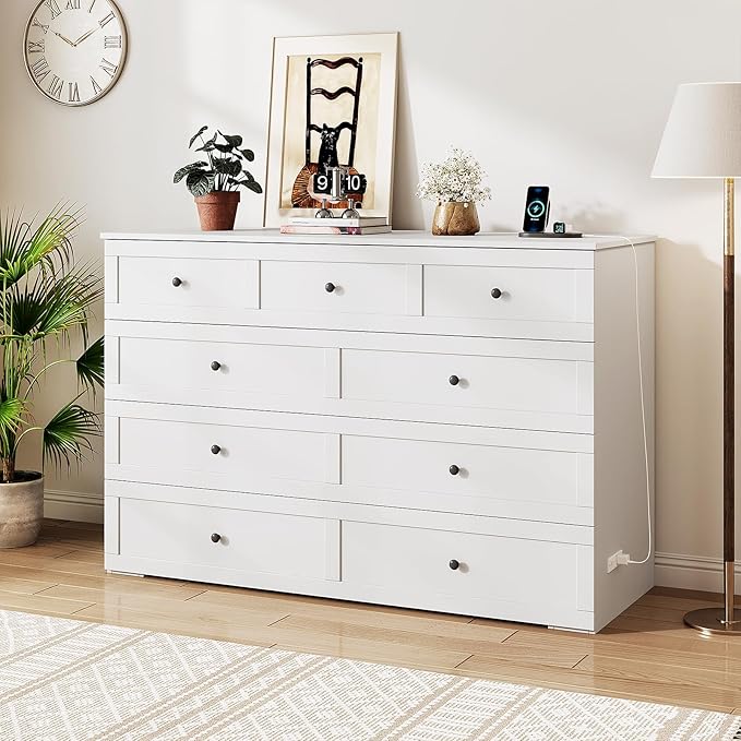 Queen Murphy Bed with Storage & Charging Station, Murphy Cabinet with Foldable Panel, Noisy Free, for Guest Bedroom, Living Room, Office, Distressed White