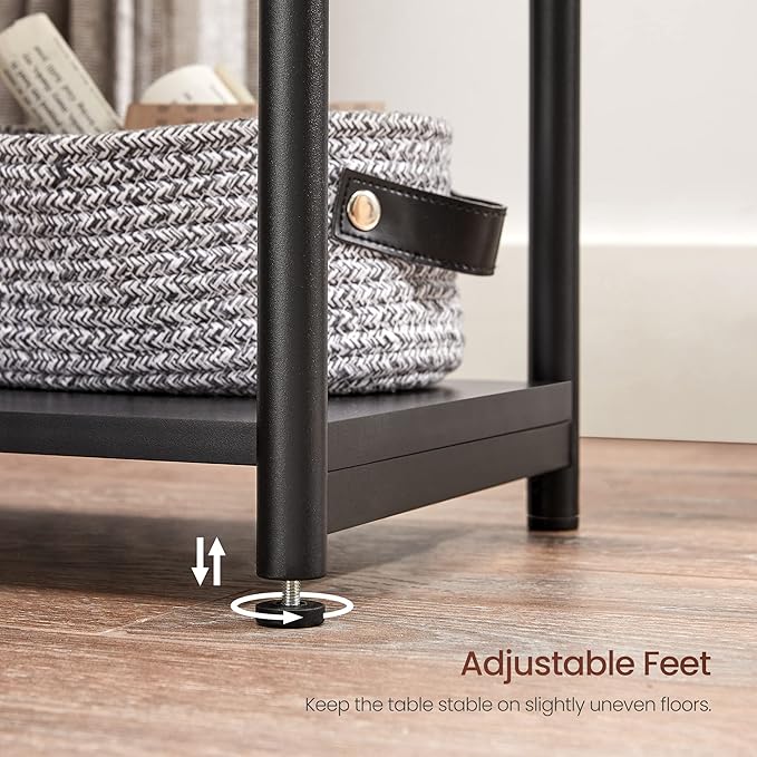VASAGLE Side Table, Small End Table, Nightstand for Living Room, Bedroom, Office, Bathroom, Black ULET271B16