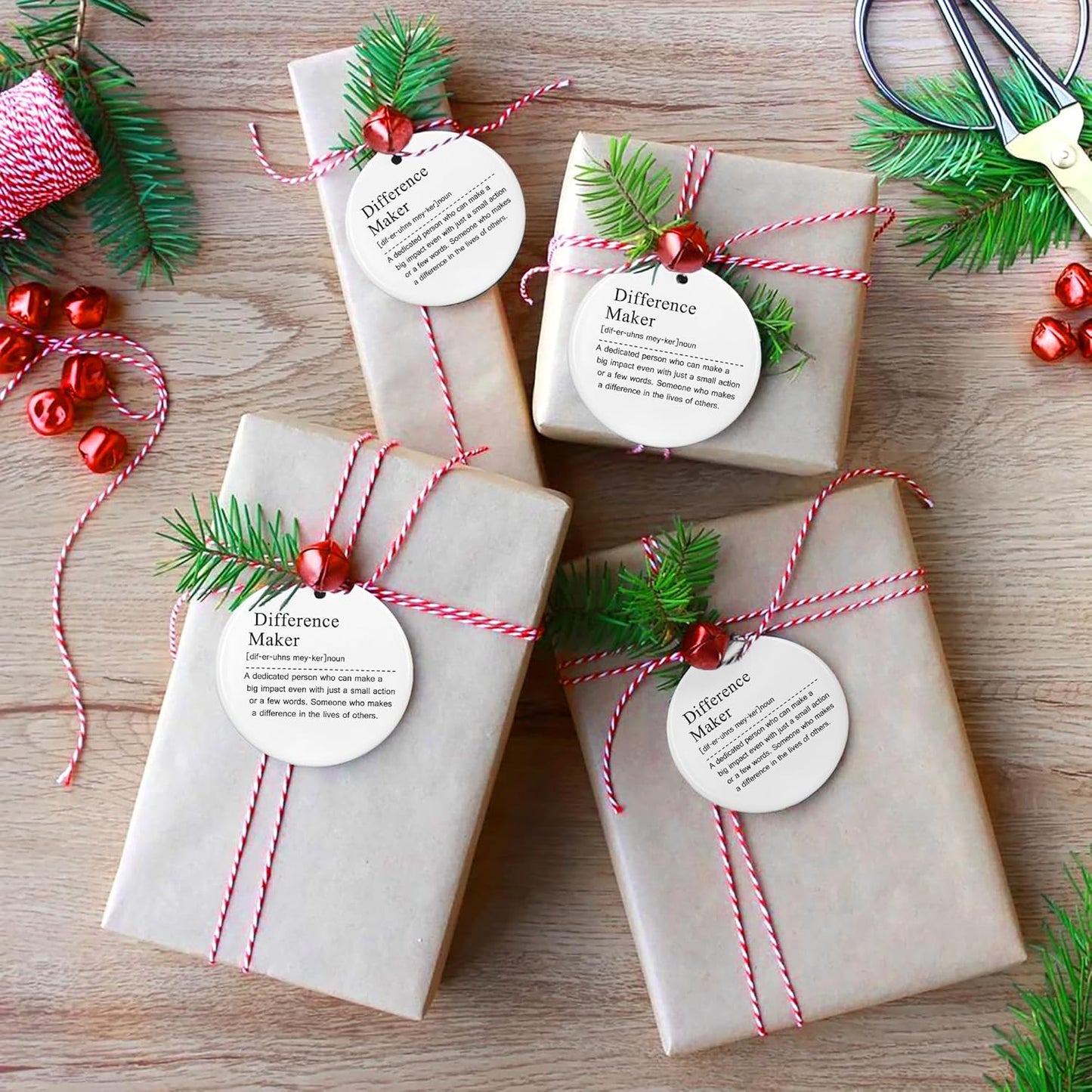 Thank You Gifts for Women Men - 10 Pcs Appreciation Gift for Teacher Boss Leader Coworker New Job Gifts Difference Maker Definition Decorative Ceramic Ornament Set