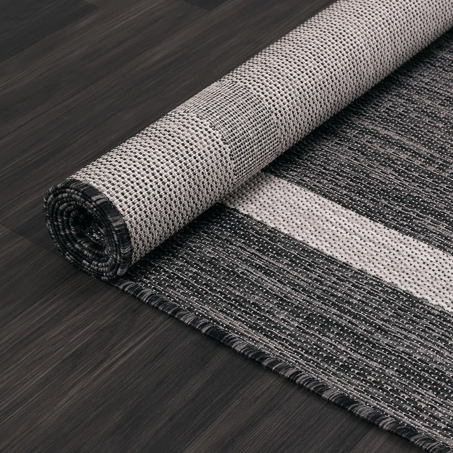 Bordered Outdoor Rug 9x12 Washable Outside Carpet for Indoor Patio Porch Waterproof Easy Cleaning Non Shedding Area Rugs Gray 9 x 12