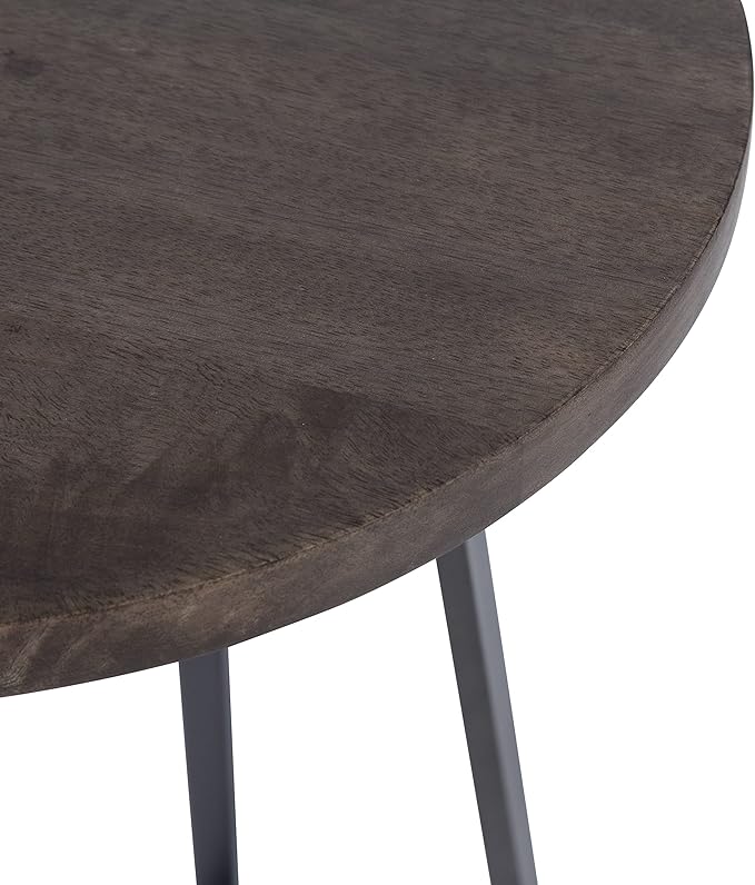 Kate and Laurel Zia Round Side Table, 15x15x26, Gray