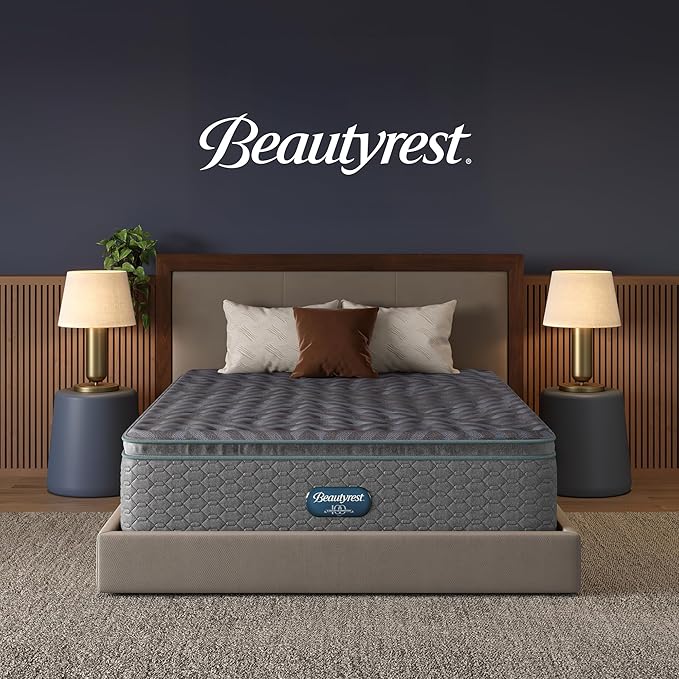 Beautyrest Days End Medium Firm Pillow Top 14.75" Mattress - Queen - Cooling Tech, Supportive Durable Pocketed Coils, Pressure Relief, Motion Separation; 100 Night Sleep Trial and 10 Year Warranty