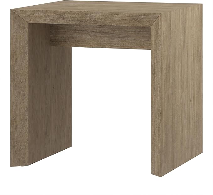 Henn&Hart 22" Wide Rectangular Side Table in Weathered Gray, for Home, Living Room, Bedroom, Entertainment Room, Office