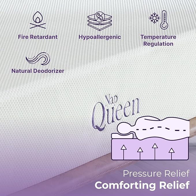 NapQueen Twin Mattress, 14 Inch Charcoal Memory Foam Mattress, Twin Bed Mattress in a Box, CertiPUR-US Certified, Medium Firm, Breathable Soft Fabric Cover