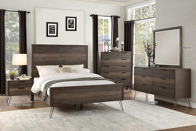 Lexicon Leavitt Panel Bed, King, Gray