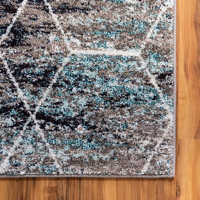 Unique Loom Trellis Frieze Collection Area Rug - Geometric (2' x 3', Blue Multi/ Ivory)