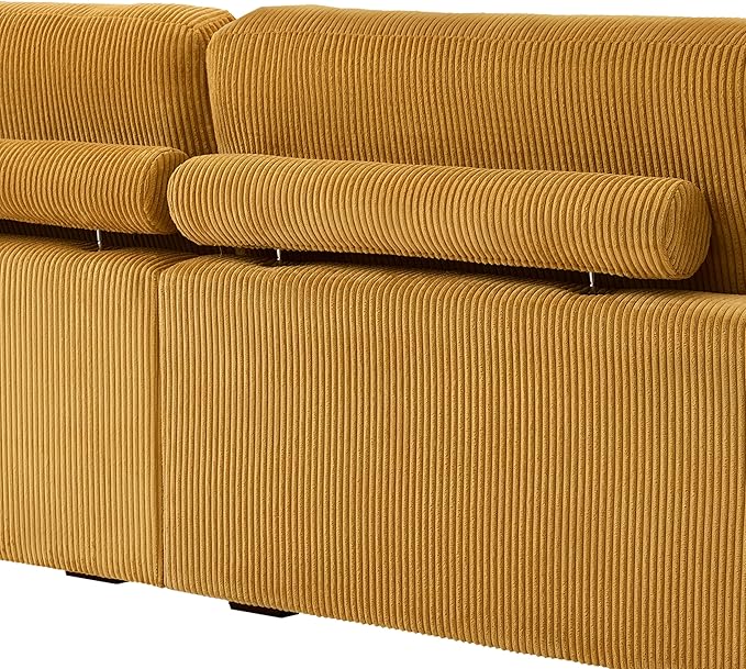 Modular Sectional Couches for Living Room, 82.6" Modern Loveseat 2-Seater Sofa Couch, Upholstered Couches for Living Room Bedroom, Orange