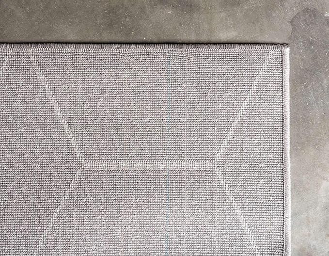Unique Loom Trellis Frieze Collection Area Rug - Geometric (9' x 12' 2", Light Gray/ Ivory)