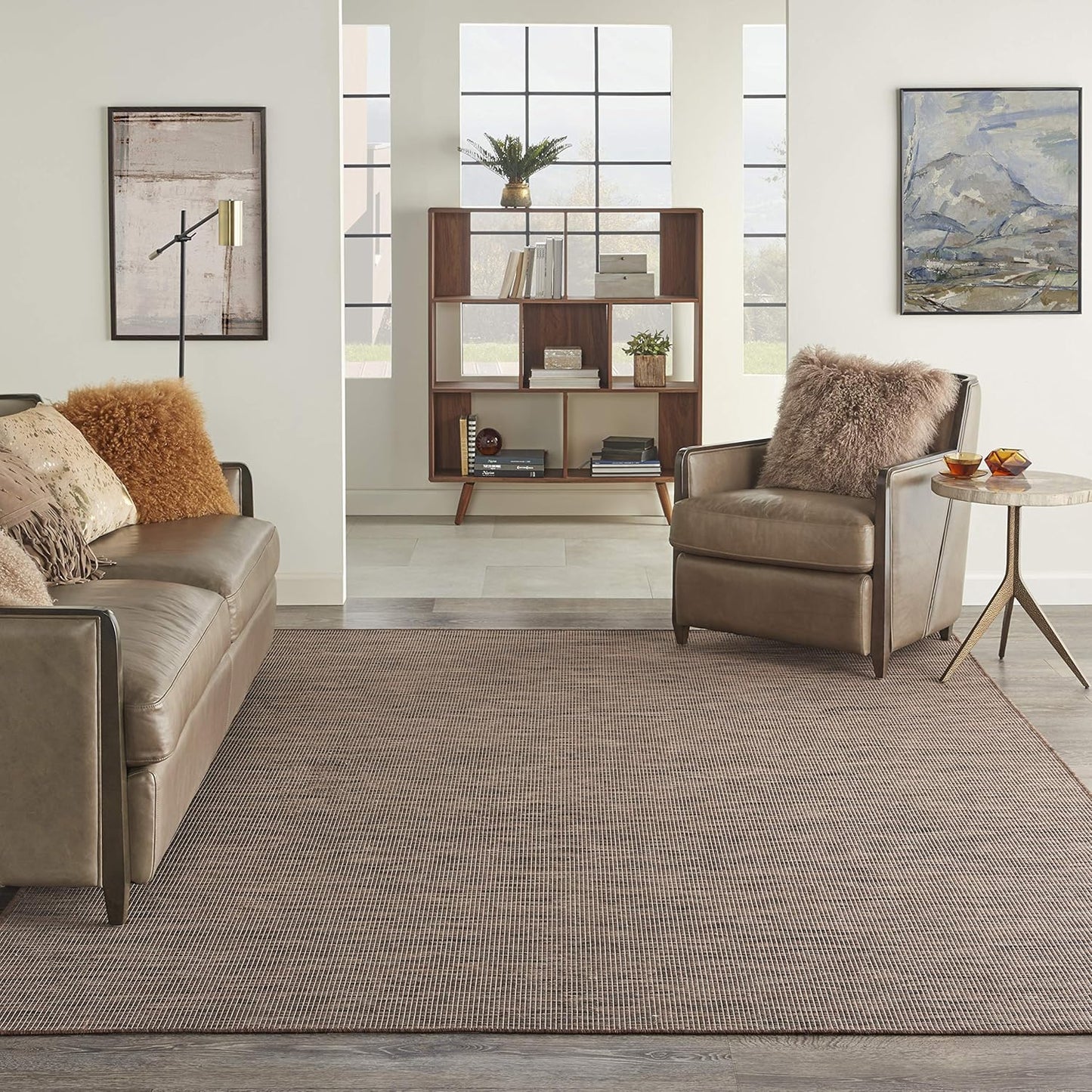 Nourison Positano Indoor-Outdoor Natural 9' x 12' Area Rug, Easy Cleaning, Non Shedding, Bed Room, Living Room, Dining Room, Backyard, Deck, Patio (9x12)