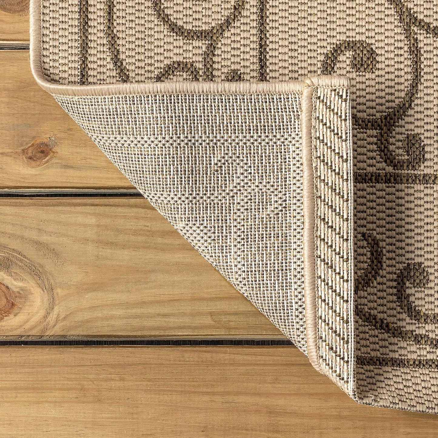 JONATHAN Y Vintage Filigree Indoor Outdoor Runner Rug 2X8 Beige/Brown, Charleston Textured Weave for Backyard, Patio, Porch, Easy-Cleaning, High Traffic, Pet-Friendly, Non-Shedding (SMB106A-28)