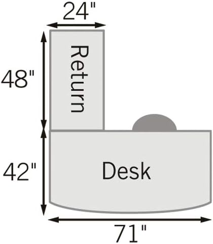 nbf signature series at Work Bowfront Reversible L Shaped Desk with Hutch - Ergonomic Computer Desk with Storage Drawers - Ideal for Office - 88.58" D x 70.87" W x 28.94" H, Espresso Laminate