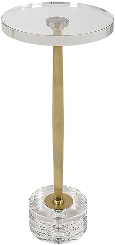 Uttermost Groove Gold Crystal Drink Table