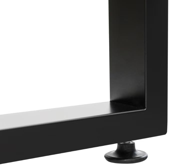 36 Inch Metal Bar Table Legs for Desk, Dining Table with Adjustable Feet Pads,Home DIY Furniture Legs，Black Set of 2(W18”*H36”).