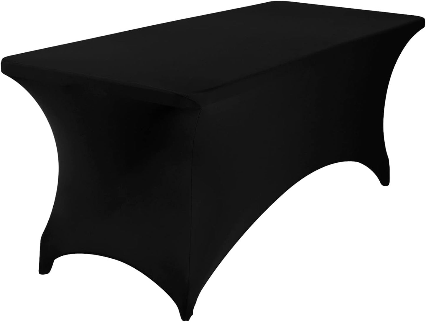 Spandex 6ft Waterproof Table Cover for Party,Wedding, Banquet, and Events(Black)