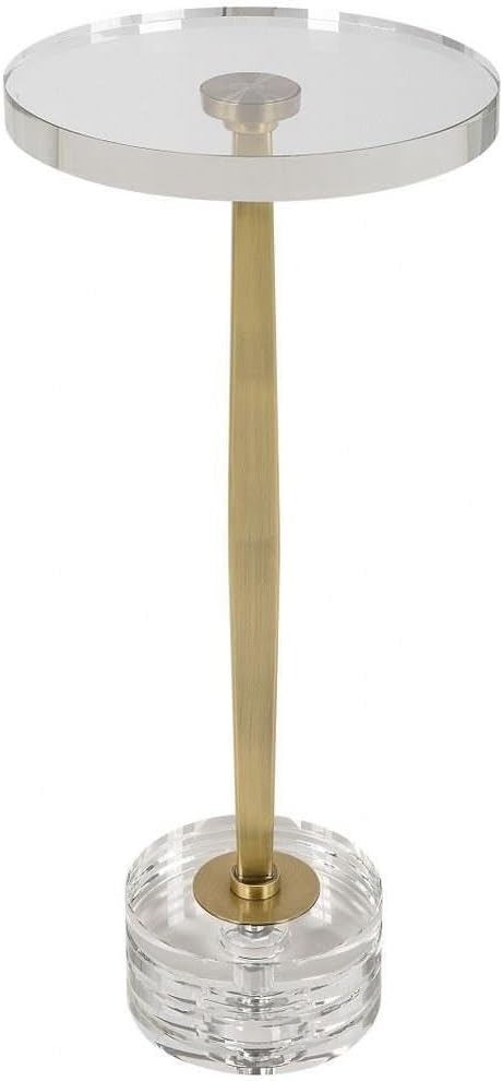 Uttermost Groove Gold Crystal Drink Table