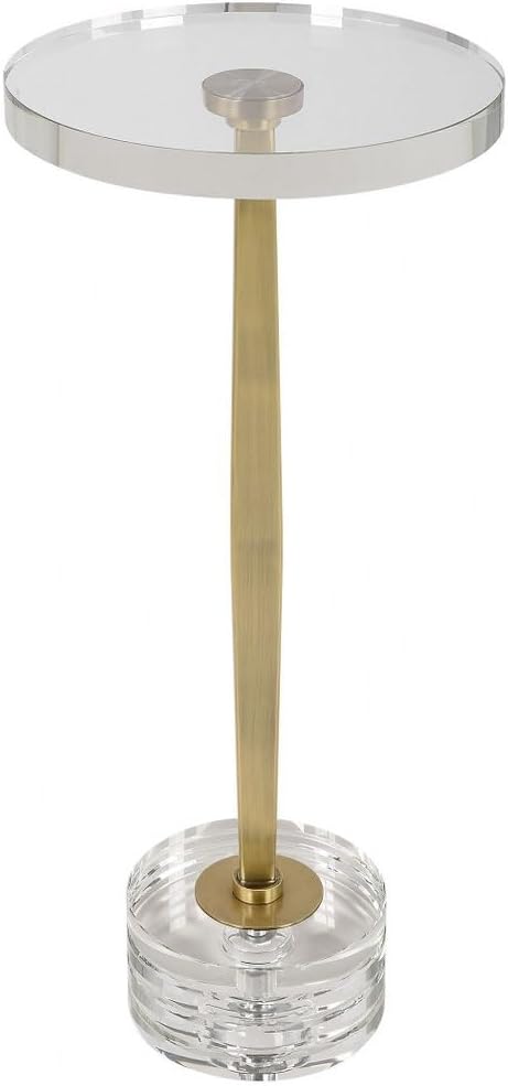 Uttermost Groove Gold Crystal Drink Table