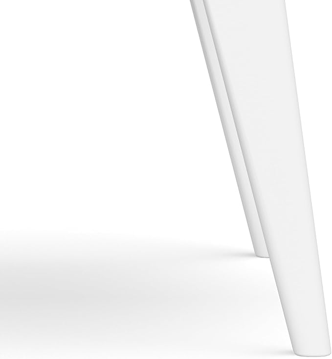 SIMPLIHOME Draper Solid Hardwood 22 inch Wide Rectangle Mid Century Modern End Table in White for The Living Room and Bedroom