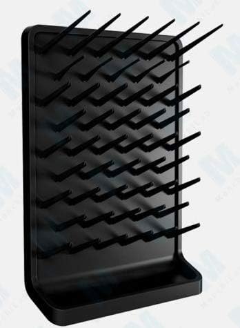 Pegboard Bench-top/Wall-Mount Laboratory Glassware Drying Rack with 50 Pegs, Black