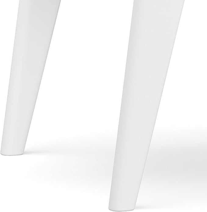 SIMPLIHOME Draper Solid Hardwood 22 inch Wide Rectangle Mid Century Modern End Table in White for The Living Room and Bedroom