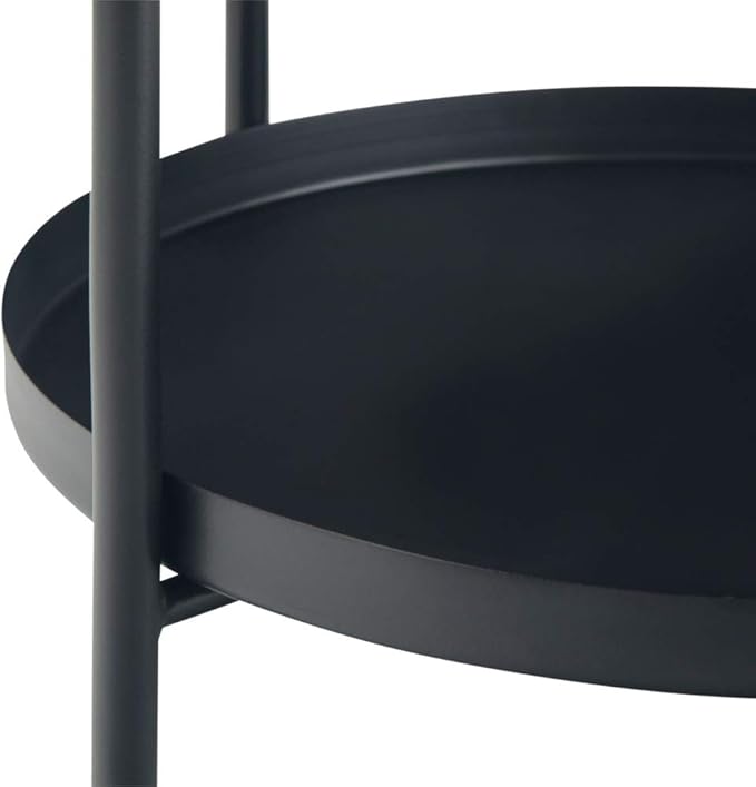 SIMPLIHOME Monet Industrial 17 inch Wide Metal End Table in Black for the Living Room and Bedroom