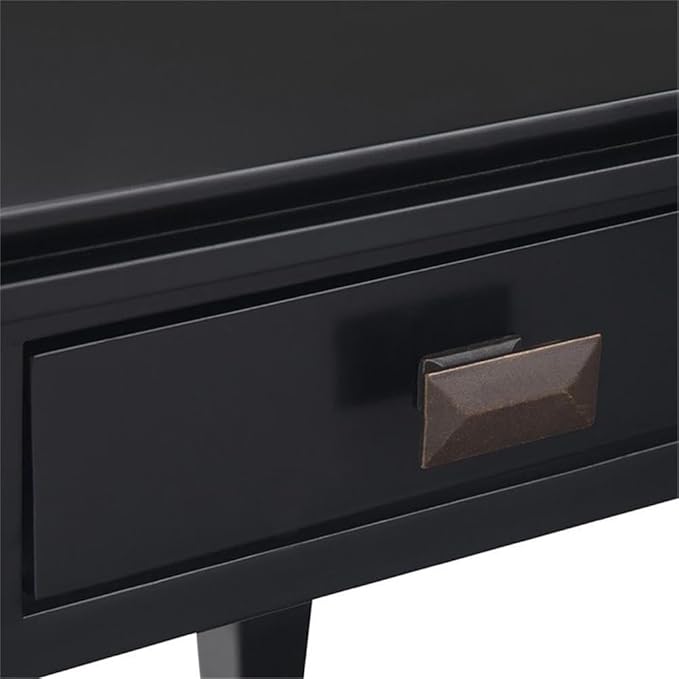 SIMPLIHOME Artisan SOLID WOOD 21 inch Wide Square Transitional End Side Table in Black for the Living Room and Bedroom
