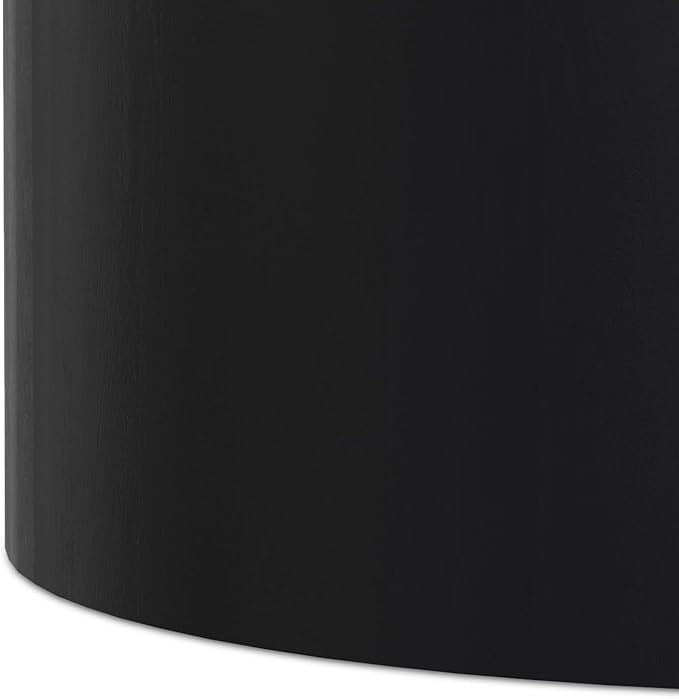 SIMPLIHOME Millbury Drum Coffee Table - 36 inch Wide Solid Mango Wood Round Living Room Table in Black, Contemporary Cocktail Table for Family Room or Lounge with Large Surface, Assembled
