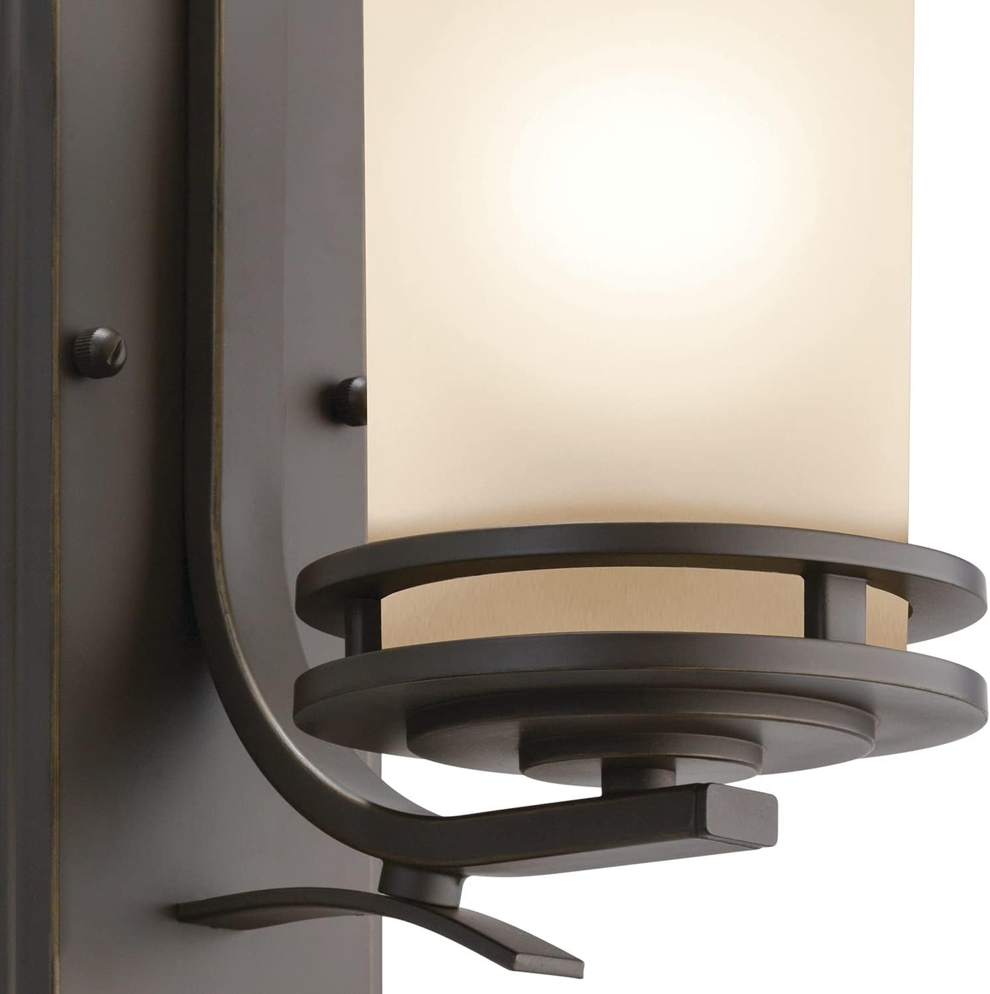 Kichler Hendrik 12” Wall Light Fixture in Olde Bronze with Umber Etched Glass, 1-Light Wall Lamp for Bedroom or Living Room, 5076OZ