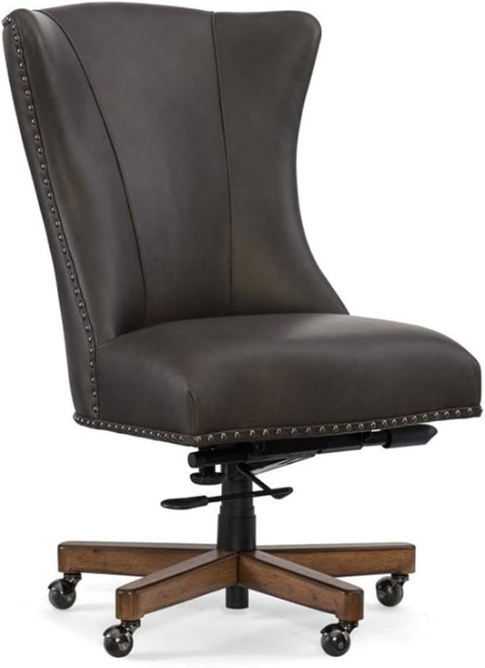 Hooker Furniture Lynn Leather Home Office Chair in Gray