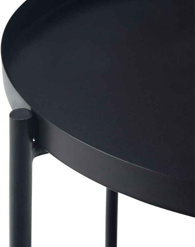 SIMPLIHOME Monet Industrial 17 inch Wide Metal End Table in Black for the Living Room and Bedroom
