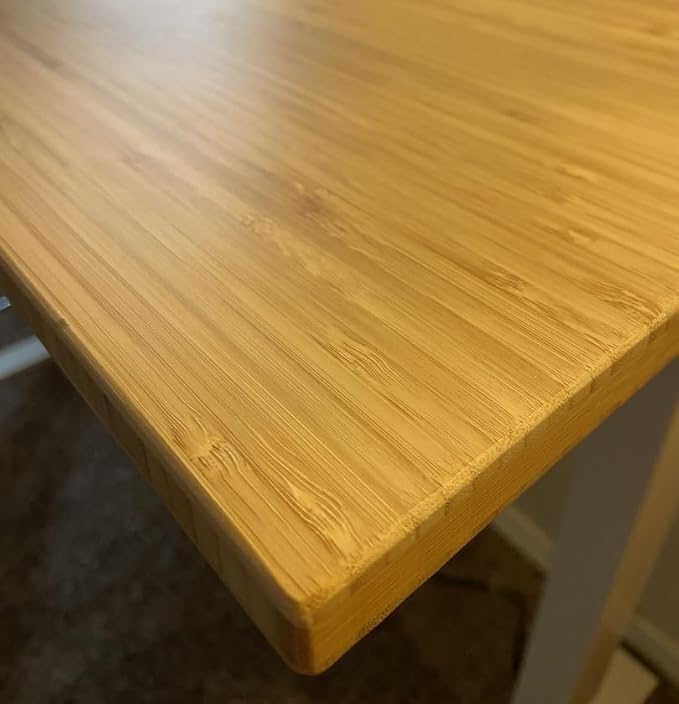 FLEXISPOT EN1 Bamboo Standing Desk, 55 x 28 Inches Whole-Piece Electric Adjustable Height Desk (Silver Frame + Bamboo Curved Desktop, 2 Packages)