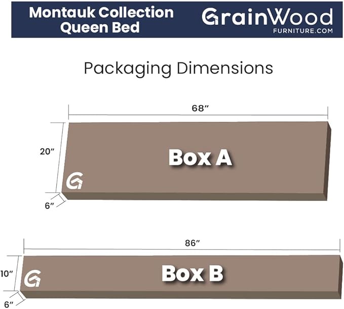 Grain Wood Furniture Montauk Solid Wood Bed, Queen Size, Driftwood