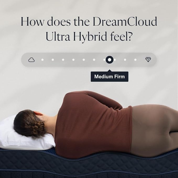 DreamCloud Ultra 15" King Mattress - Luxury Hybrid Gel Memory Foam - 365 Night Trial - Fiberglass Free - Forever Warranty - Mattress in a Box - CertiPUR-US® Certified