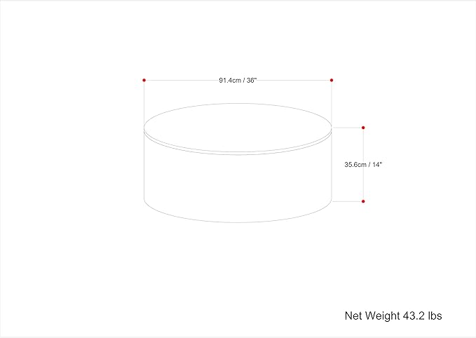 SIMPLIHOME Millbury Drum Coffee Table - 36 inch Wide Solid Mango Wood Round Living Room Table in Black, Contemporary Cocktail Table for Family Room or Lounge with Large Surface, Assembled