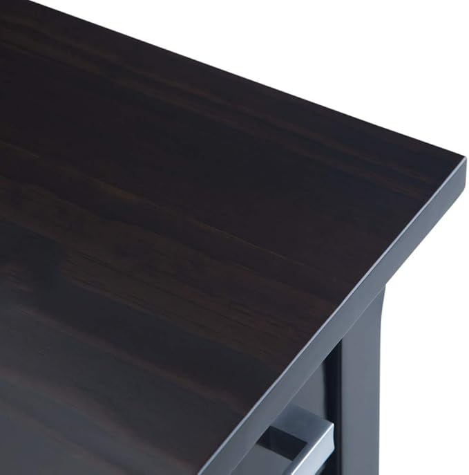 SIMPLIHOME Kitchener SOLID WOOD 14 inch Wide Rectangle Contemporary Narrow Side Table in Hickory Brown for the Living Room and Bedroom